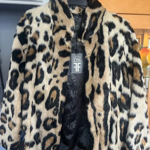 Leopard Print Faux Fur Coat - Picture 2 of 2